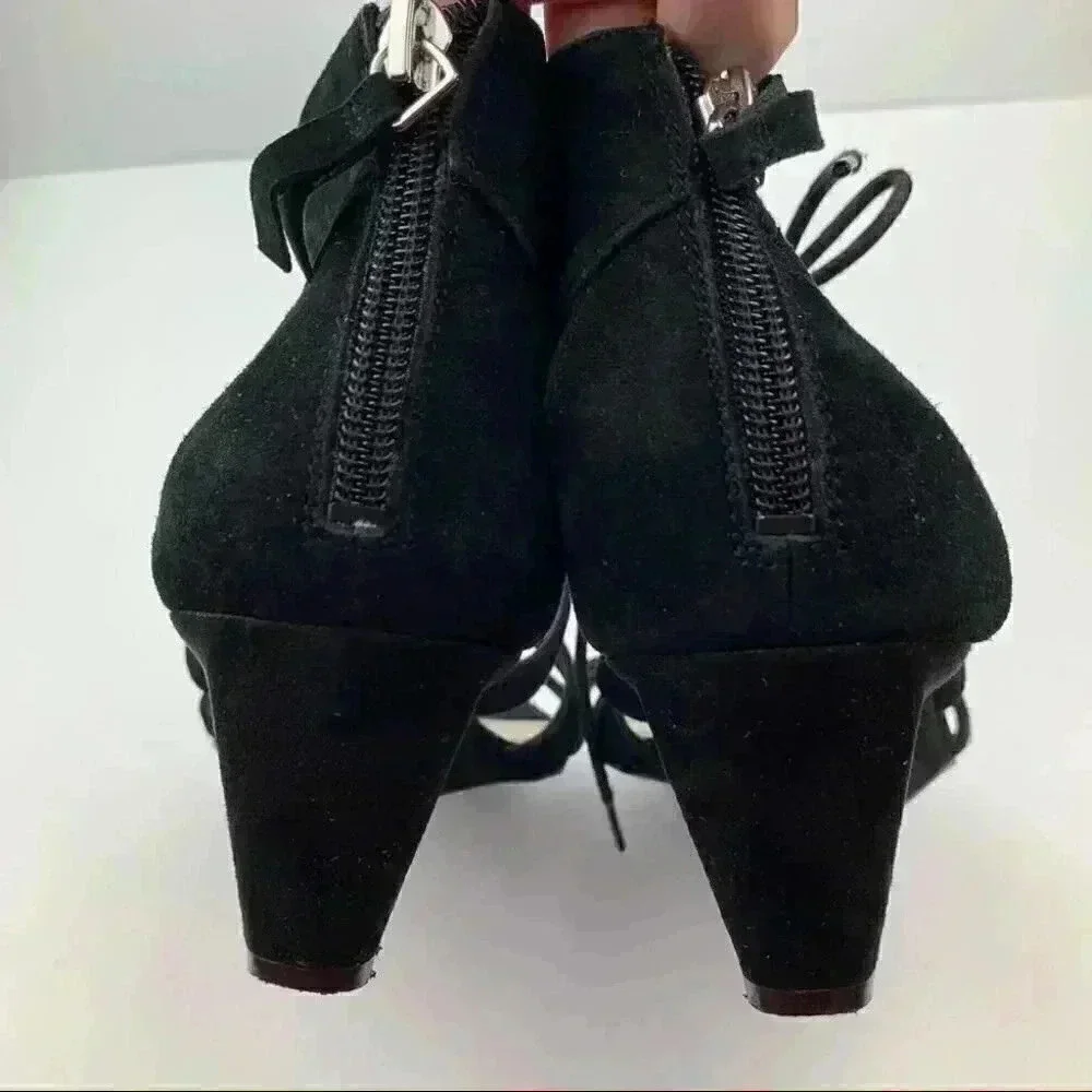 Nine West Pasa heels size 10 black suede wedges